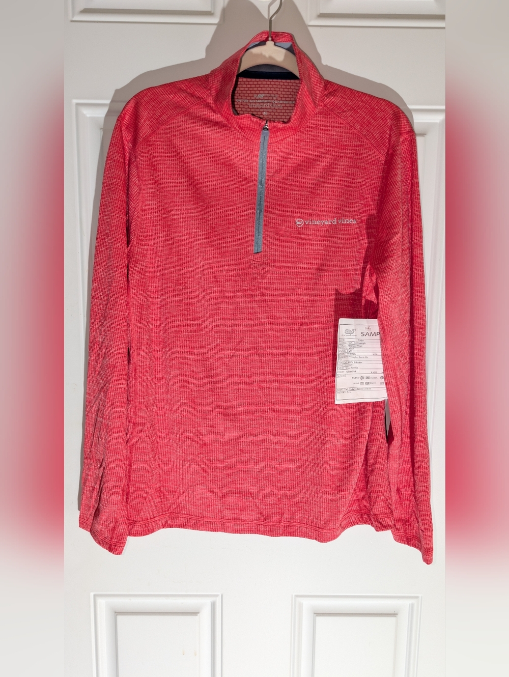 Vineyard Vines On The Go SanKaty Quarter-Zip Performance Pullover Sz M Red NWOT